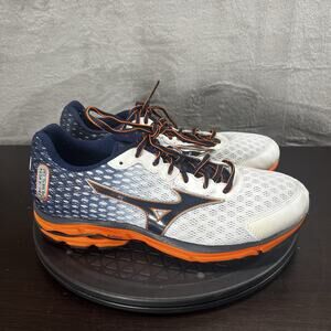 Mizuno Mens Size 8 Wave Rider 18 Blue Orange Lace Up Running Shoes NO INSOLES